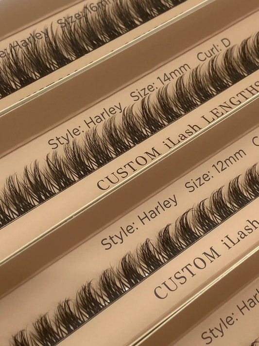 Enhance your natural lashes with a touch of subtle spike and a wispy look using our versatile iLash Custom Length segments. Embrace creativity and decide the style that suits you best - whether thick or natural, the choice is yours! You have the freedom to double stack the segments for a fuller appearance or keep it elegant with a single layer.