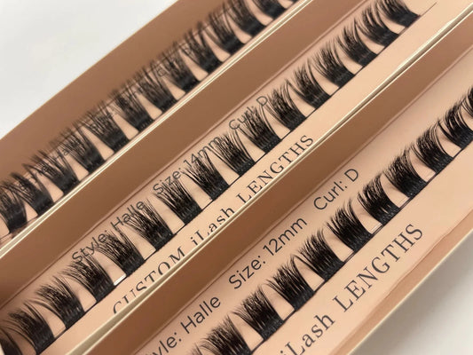 Introducing "Halle," our most voluminous lash yet! These deep, dark lash segments are designed to make a bold statement, perfect for those seeking a fluffy Russian volume lash look.